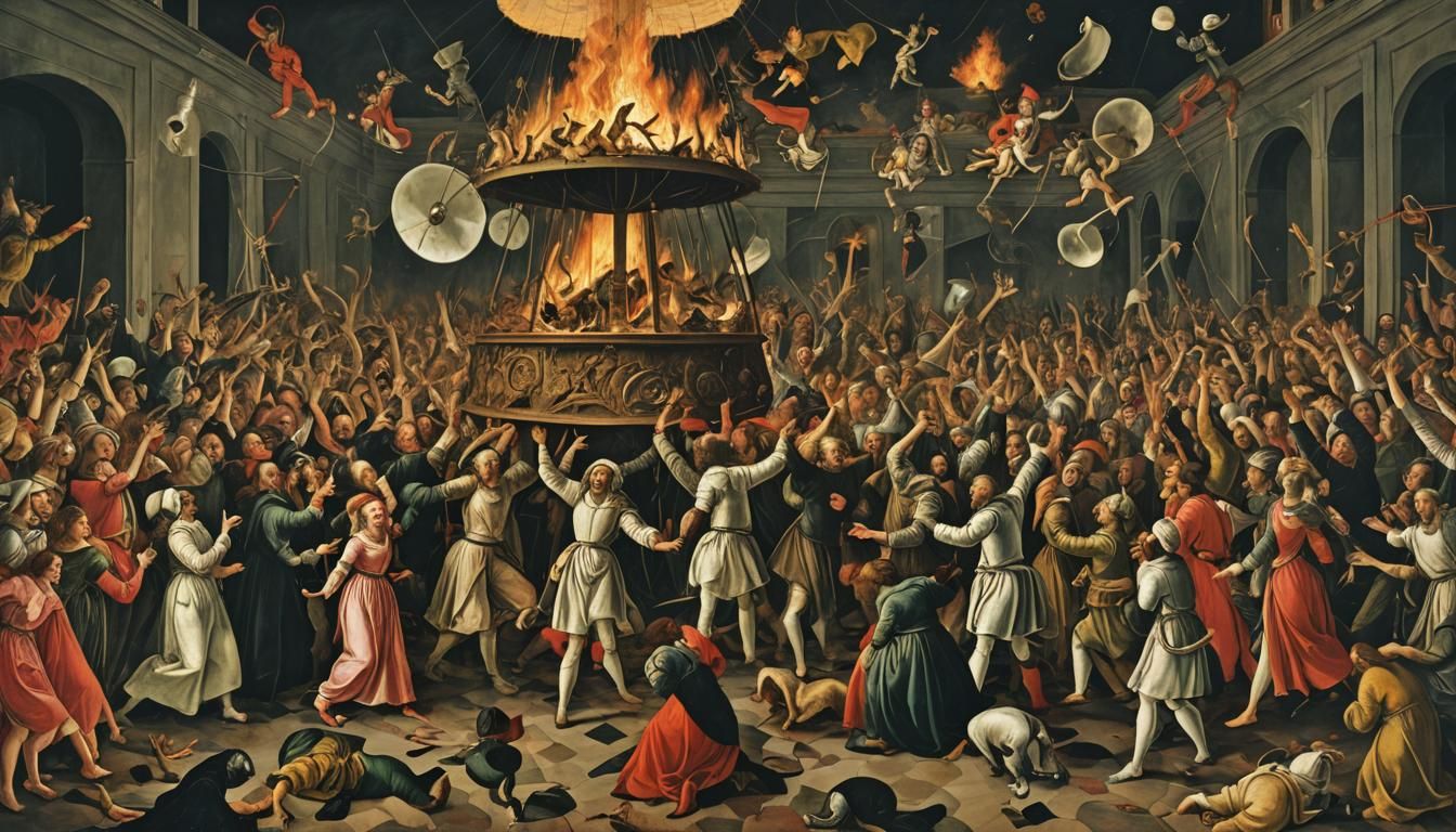 Cinematic Party Scene in Style of Klimt