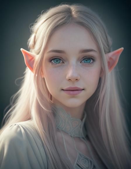 Realistic Elf Portrait in Pastel Colors
