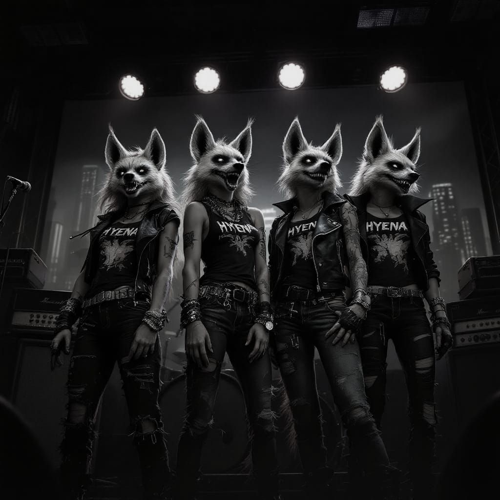 Hyena Punk Rockers Rock Out on Stage
