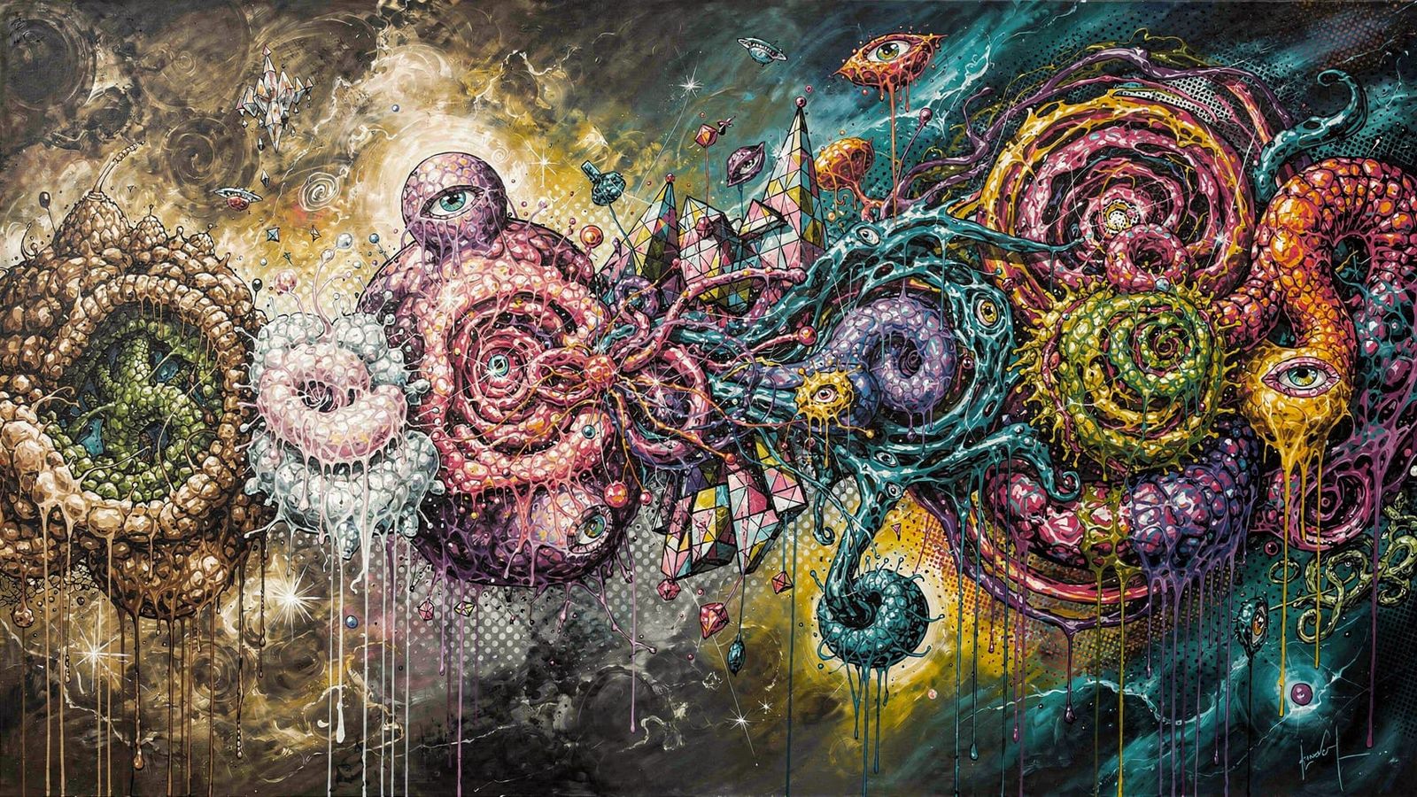 Abstract Surrealism Evolving Creation in Pop Art Style