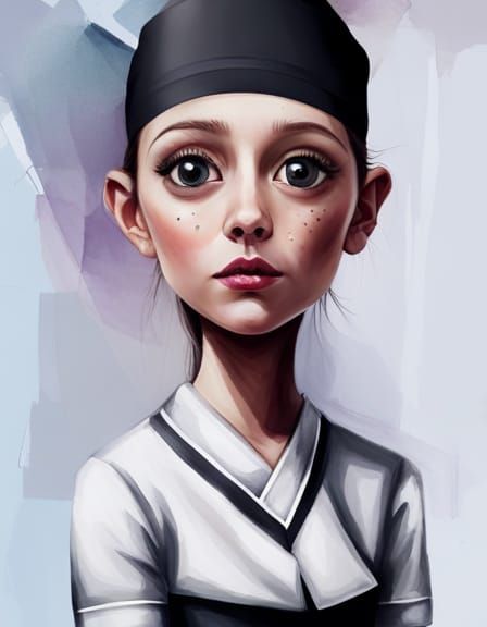 House Elf Portrait with Geometric Shapes, Digital Art