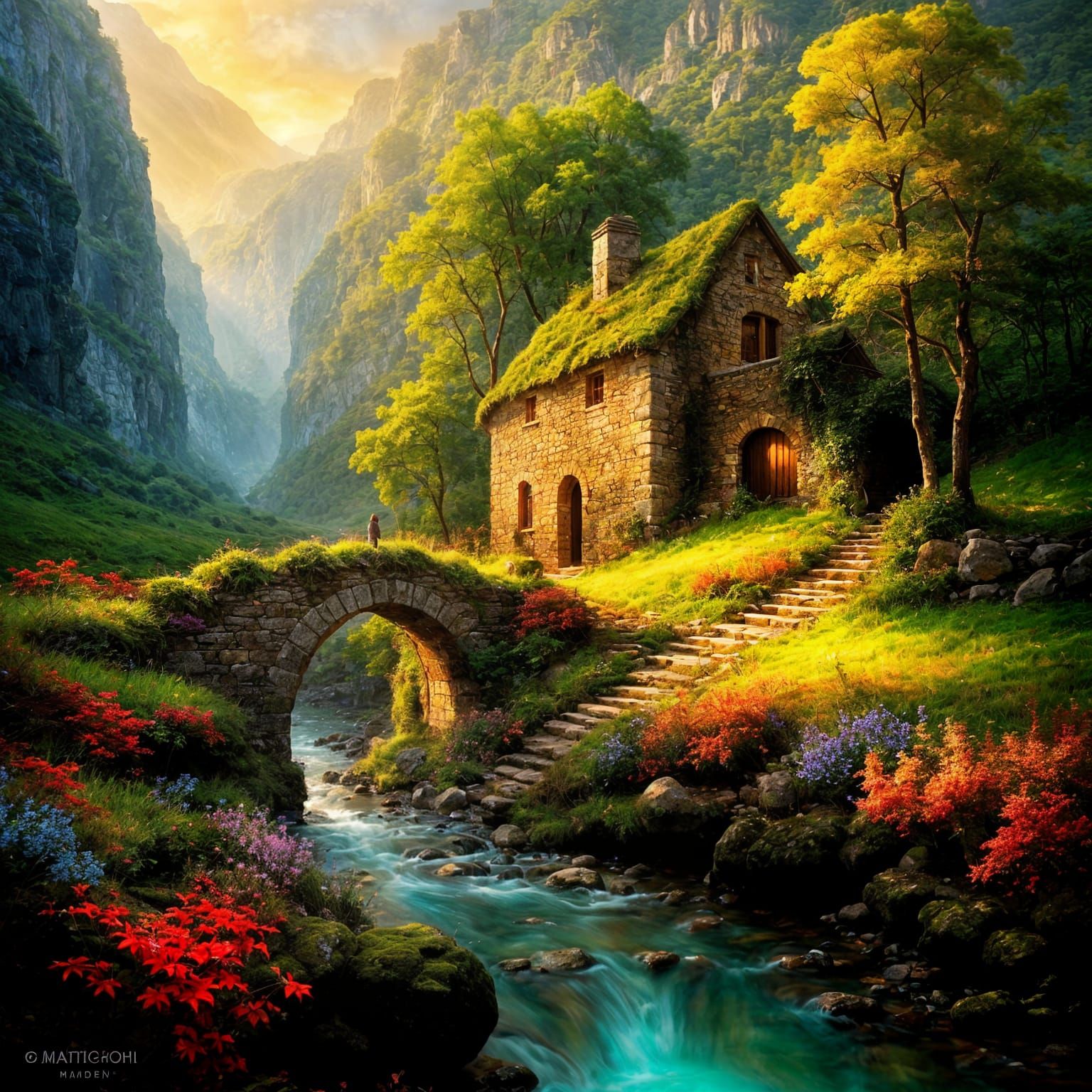 Mystical Valley Path to Ancient Watermill