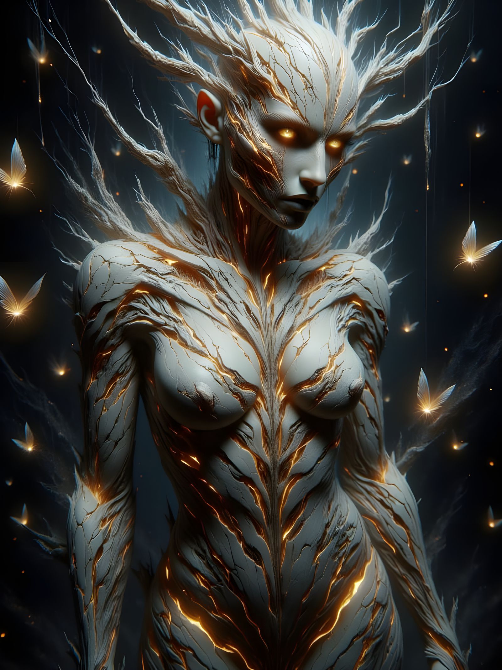 Parchment Being of Scripture in Dark Fantasy Art