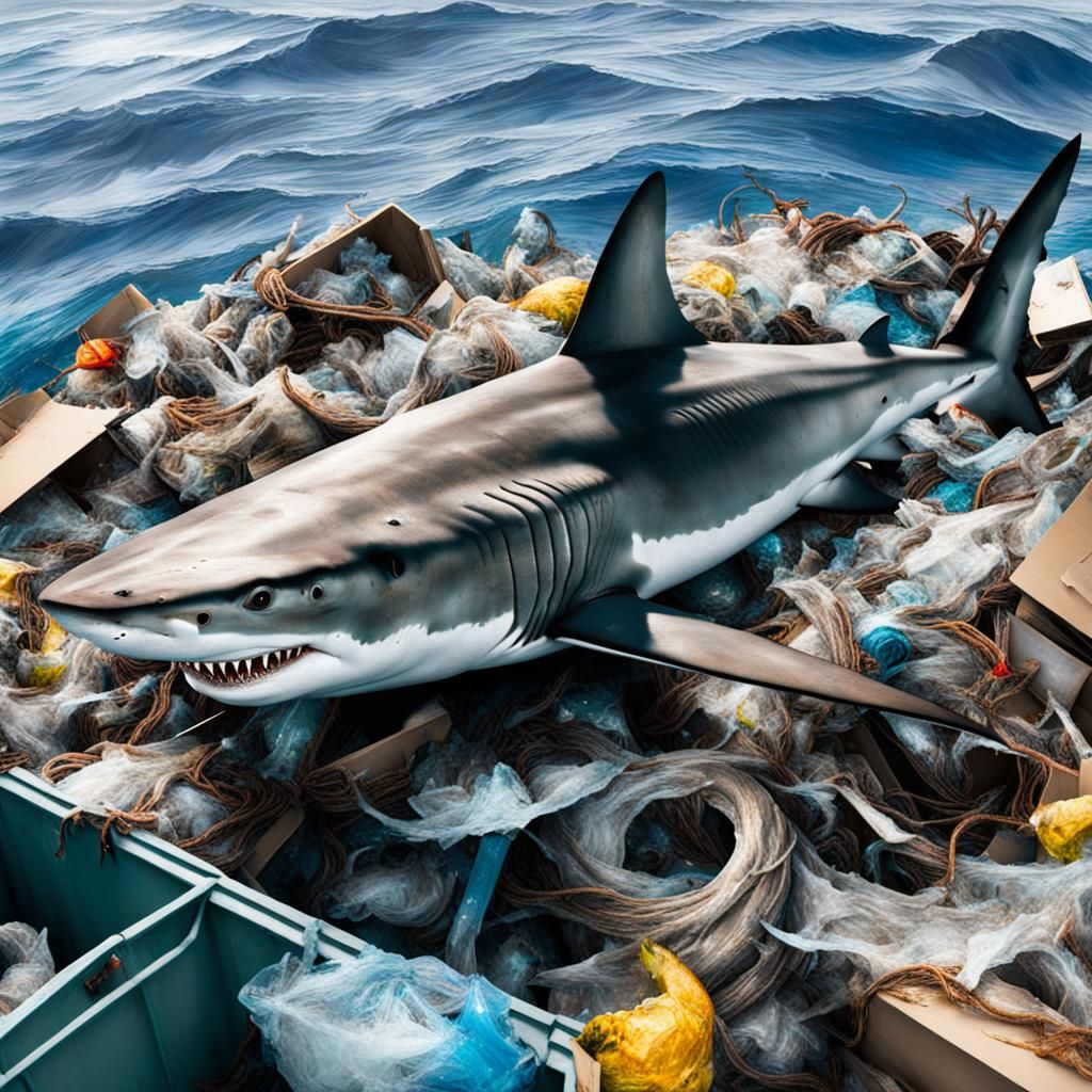 Shark Trapped: Ocean Pollution Crisis