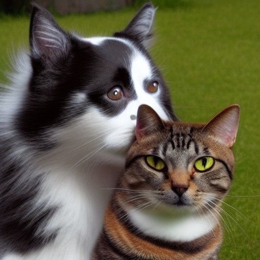 Creepy Fluffy Dog and Cat Generated by AI
