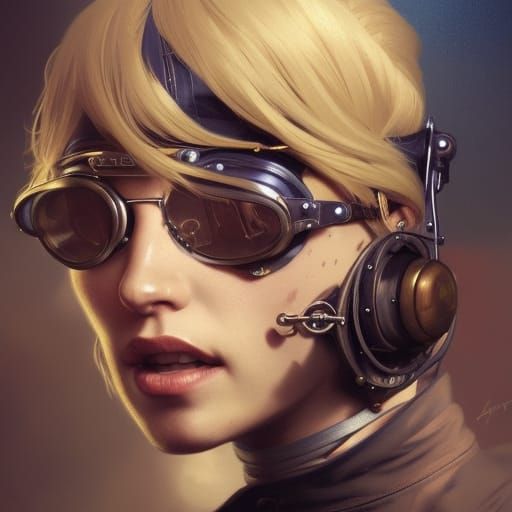 Steampunk Aviator Portrait in Detailed Lighting