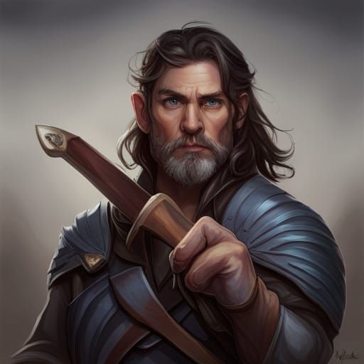 Halfling Hunter Portrait in Detailed Fantasy Art Style
