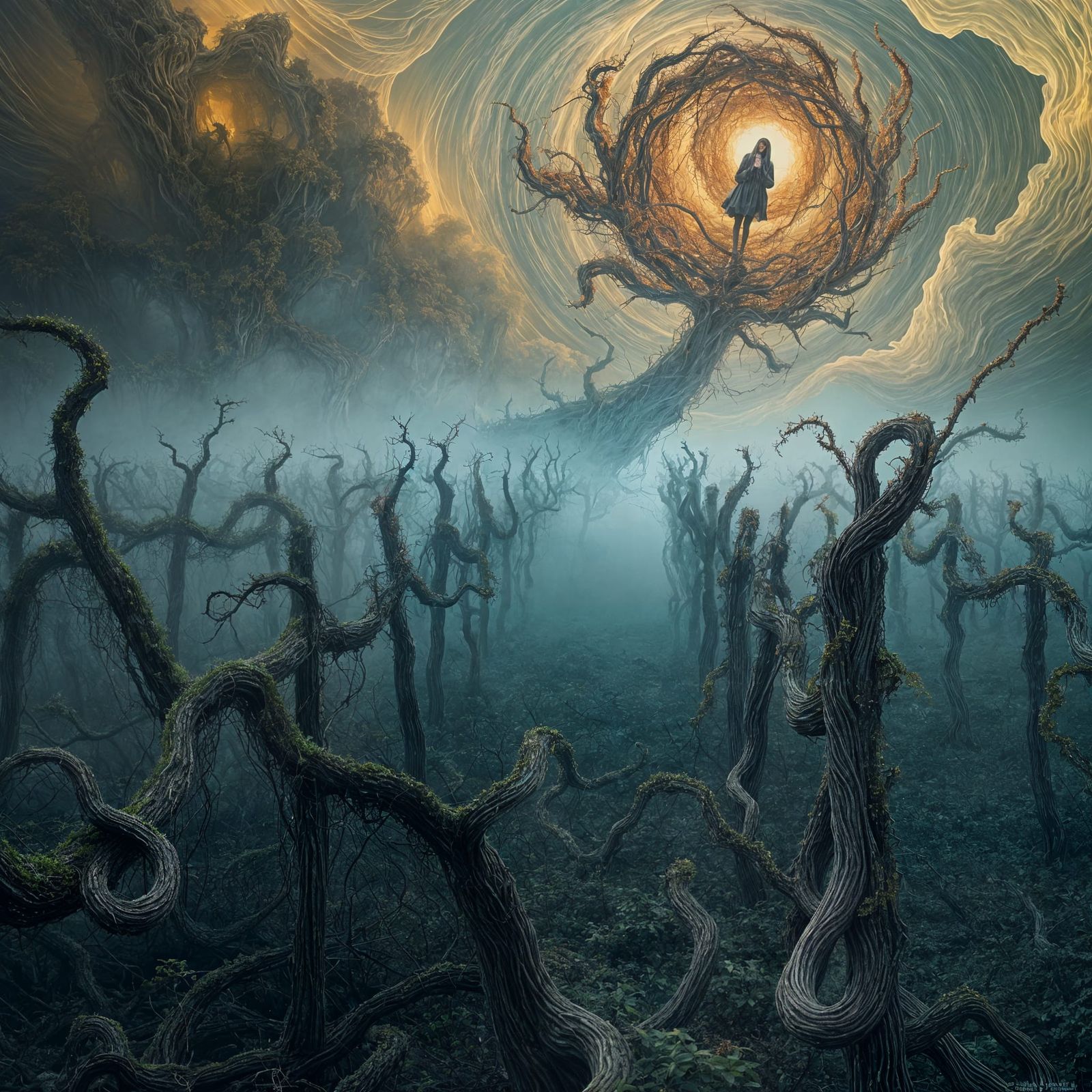 Vineyard Dreamscape in Psychedelic Art