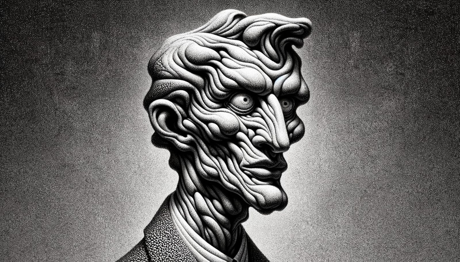 Surreal Caricatures in Grainy Style