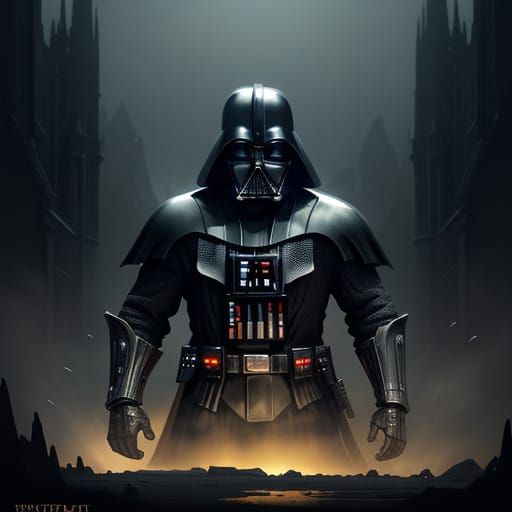 Darth Vader in Dark Fantasy Style