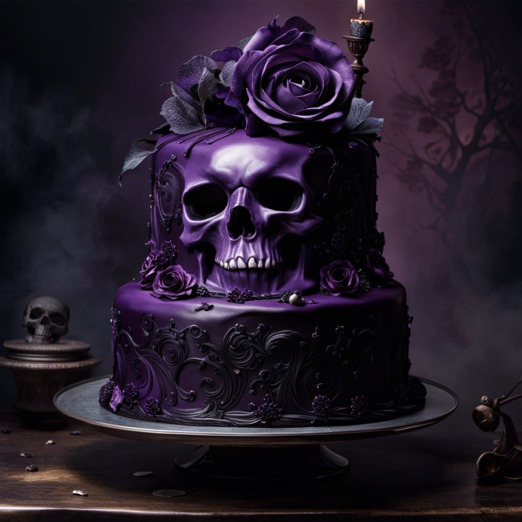 Eerie Purple Goth Cake