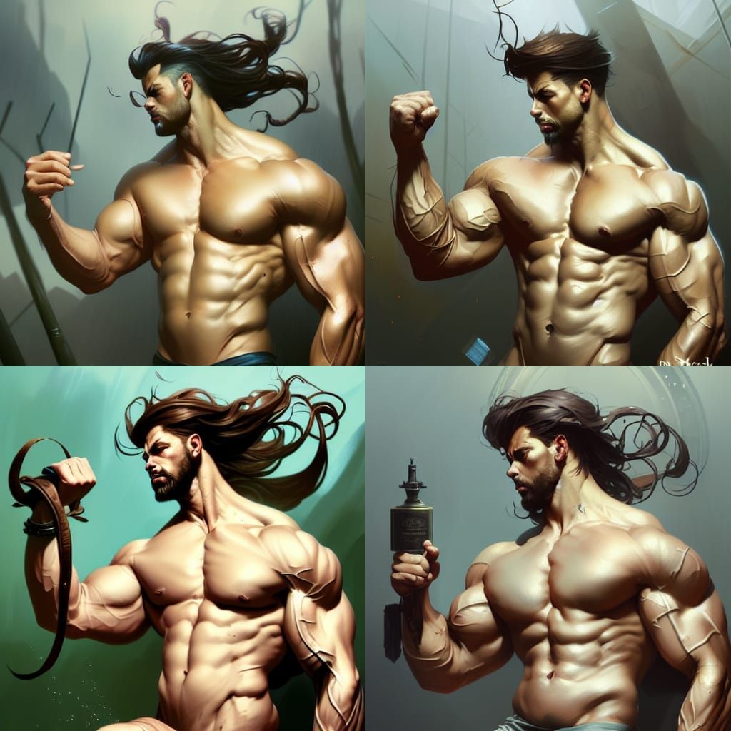 Detailed Portrait of a Muscular Man in Unreal Engine