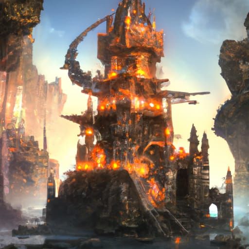 Fantastical Elemental Castle Concept Art