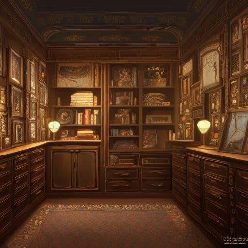 Victorian closet that is also an aquarium