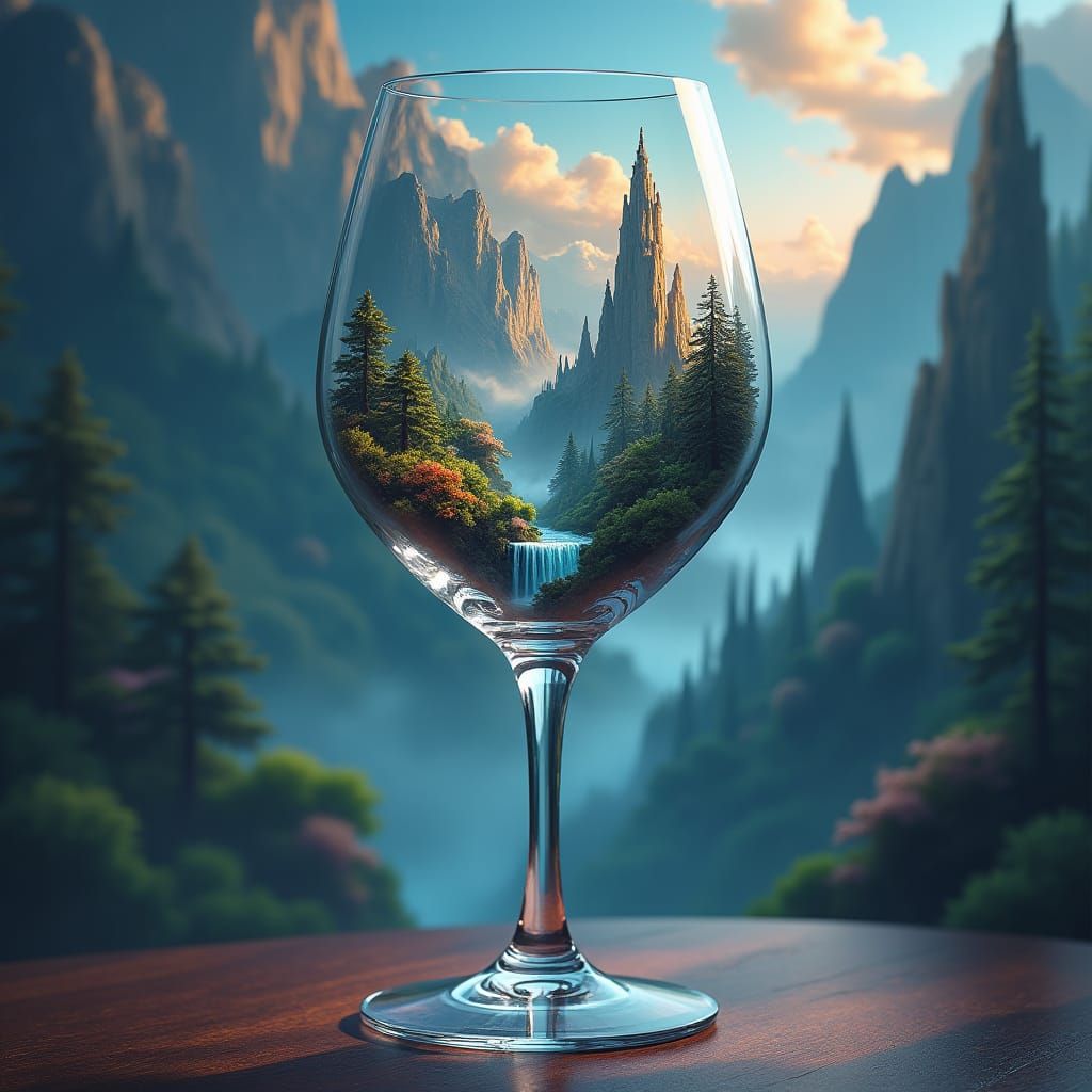 Wine Glass World: A Matte Painting Landscape
