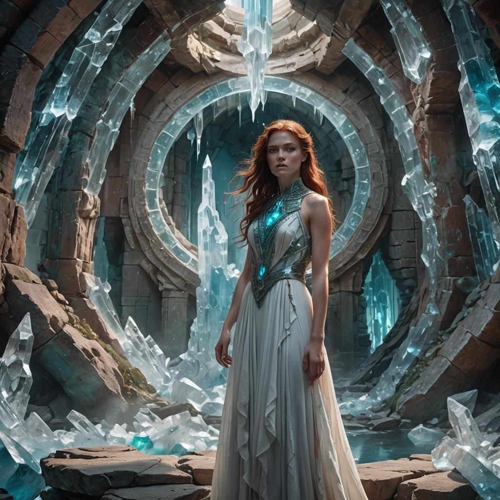Girl Entrapped in Crystalline Fantasy Art