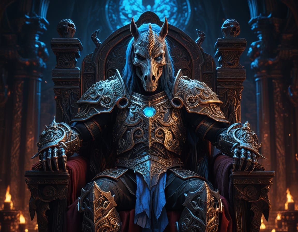 Armored Pony King on Skull Throne