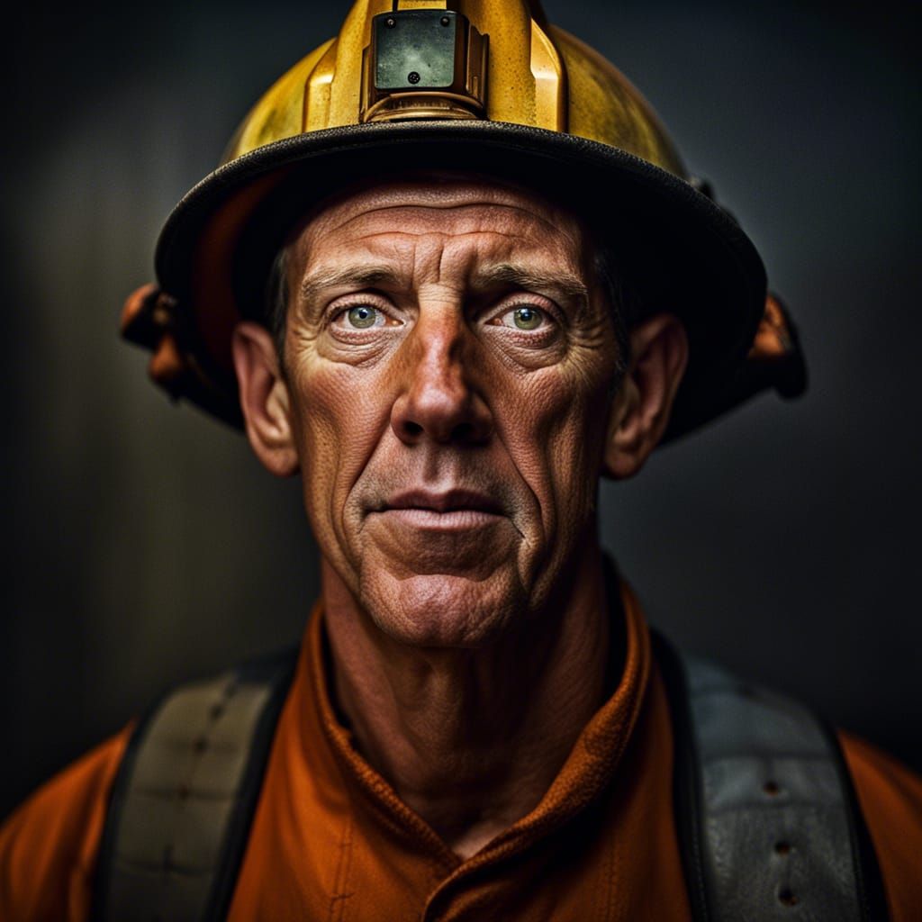 Farmer Firefighter Portrait in Professional Photography Styl...