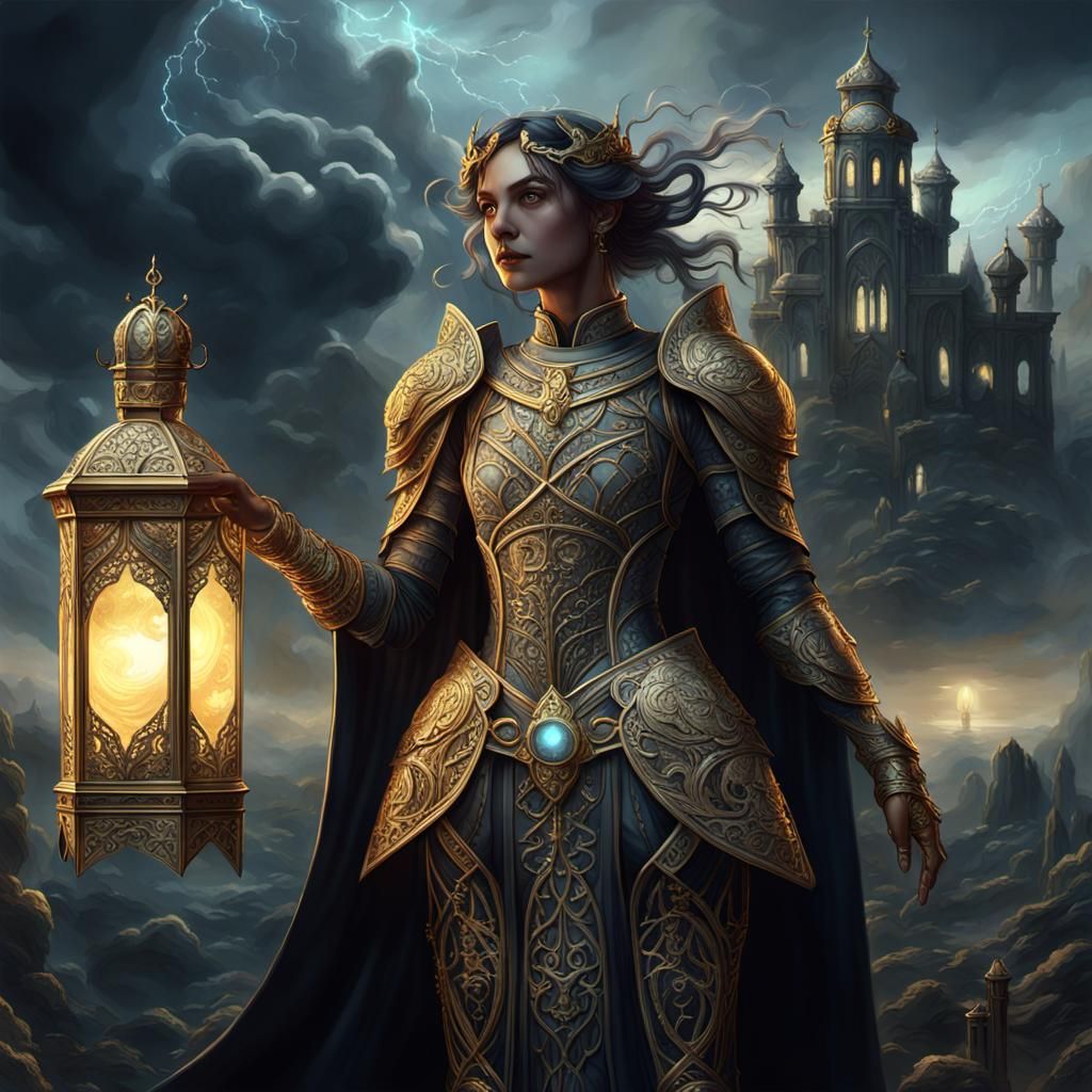 Mystical Gothic Warrior in Dark Fantasy Art