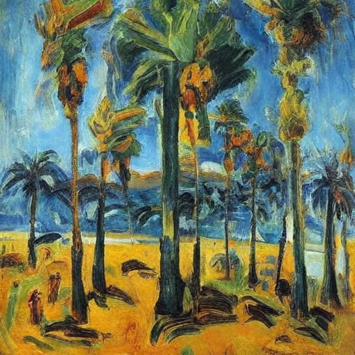Palm Trees on Andromeda: Expressionist Alien Landscape