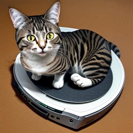 Cat Portrait Etched on CD Surface