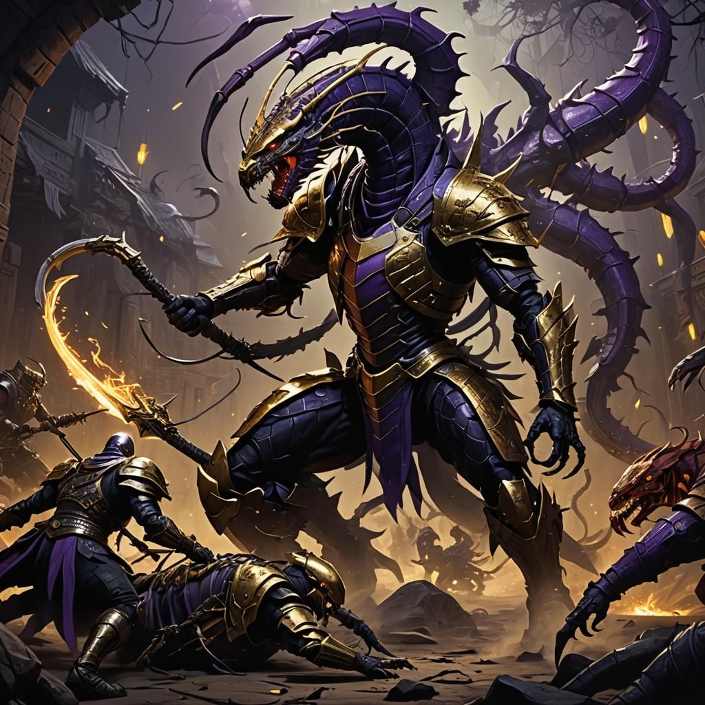 Armored Hunter Battles Scorpions in Dark Fantasy Realm