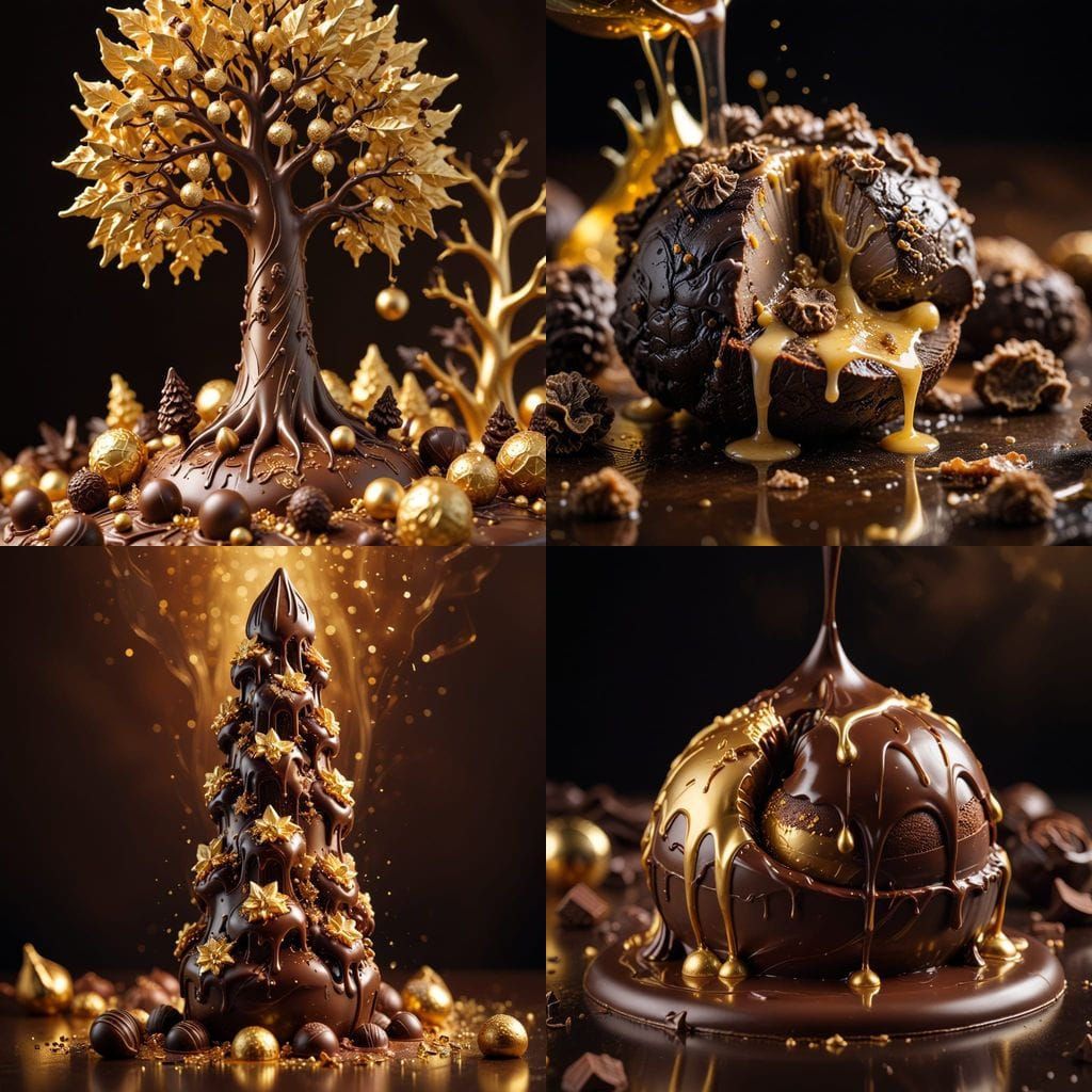 Chocolate Fantasy: Melting Sculpture in Soft Light