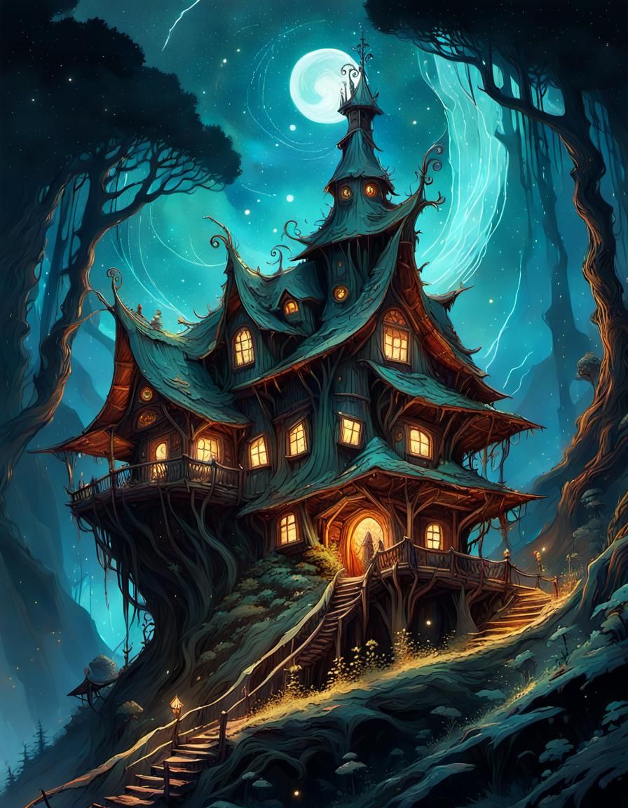 Baba Yaga's House Flies Through the Cosmos