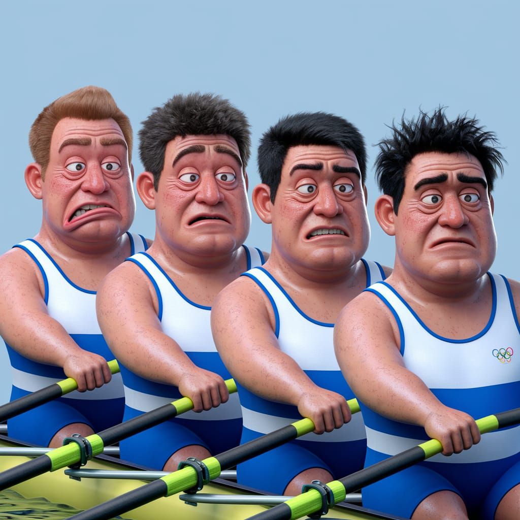 Overweight Athletes in Olympic Rowing Boat