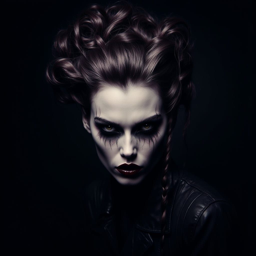 Ethereal Gothic Beauty in Dramatic Light