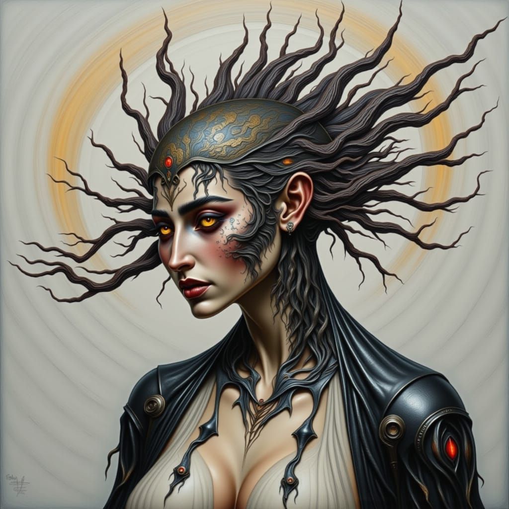 Surreal Cosmic Landscape with Floating Elements