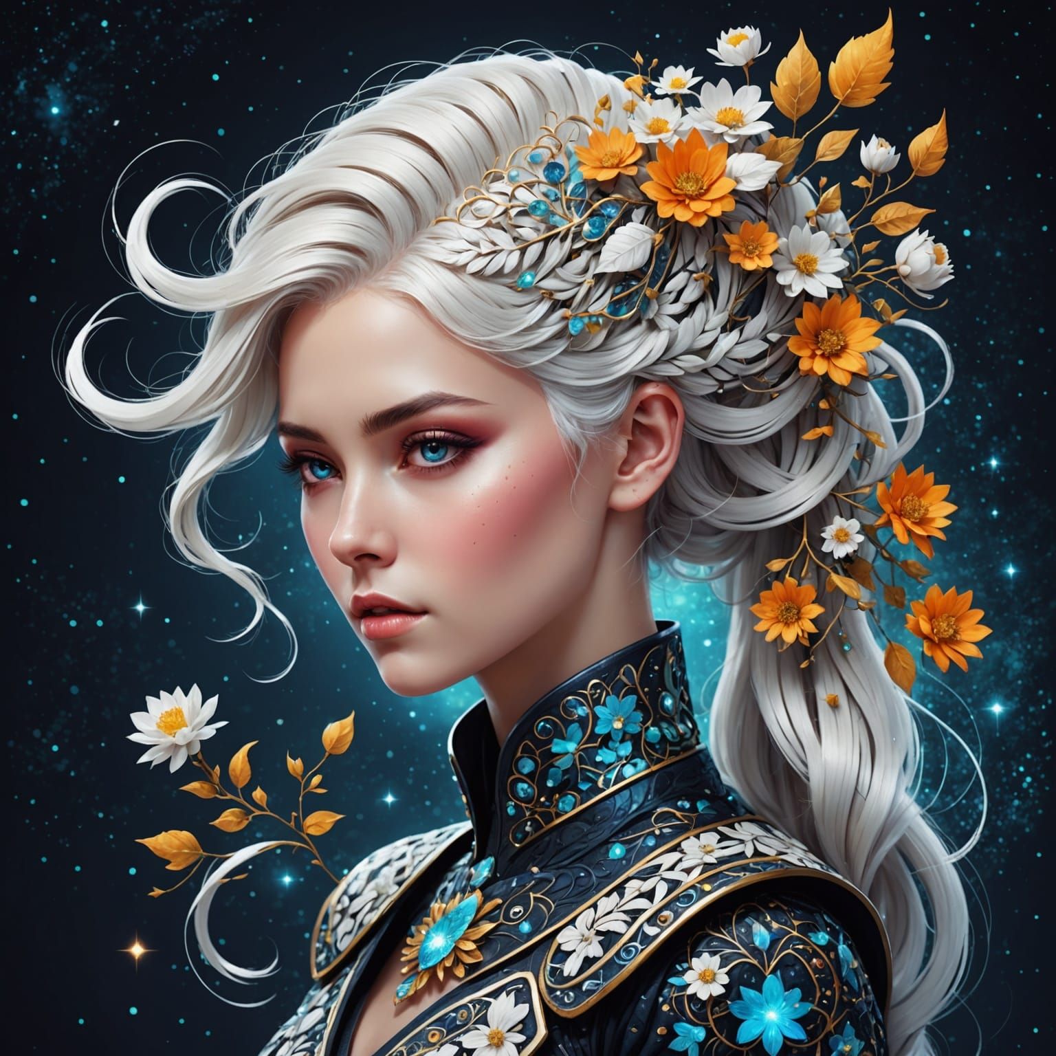 Floral Hairstyle Inspired by Pablo Amaringo