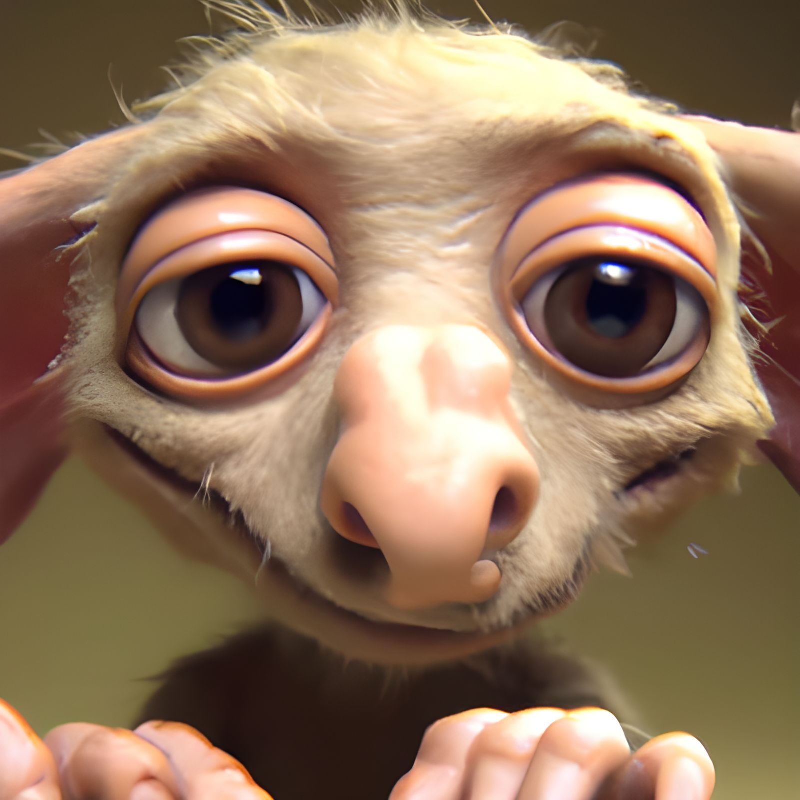 Muppet Dobby: Hyperrealistic Stop Motion Portrait