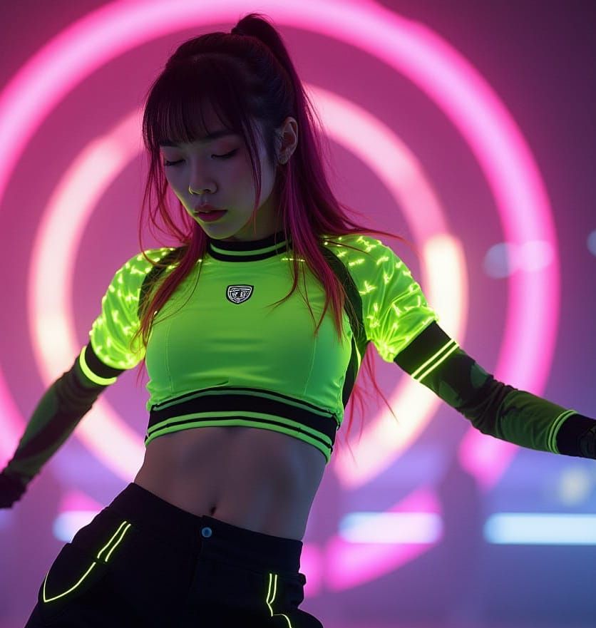 Ethereal Dancer in Neon Dreams