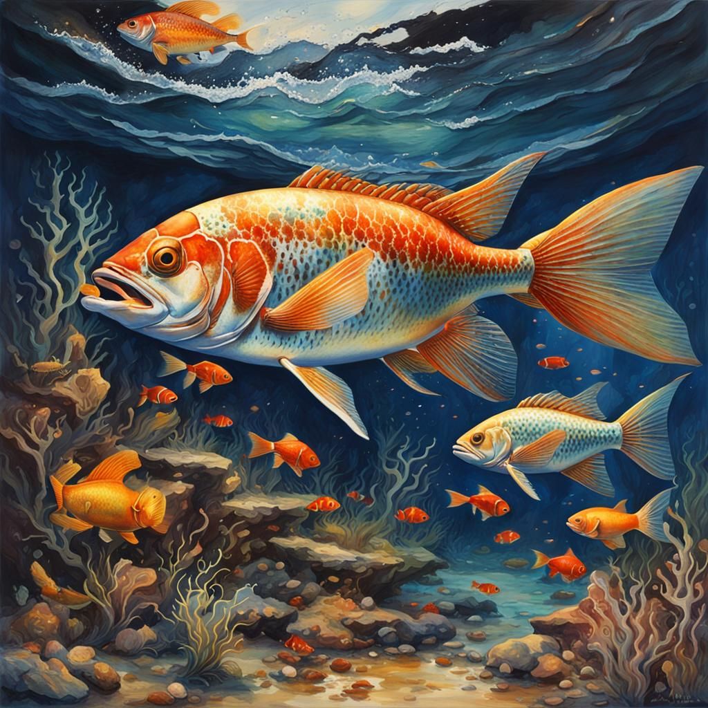 Sunken Shipwreck in Deep Color Watercolor