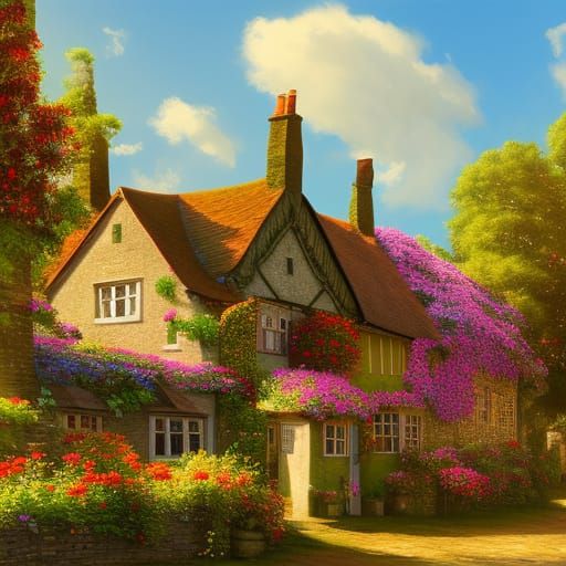 Charming English Village with Medieval Architecture