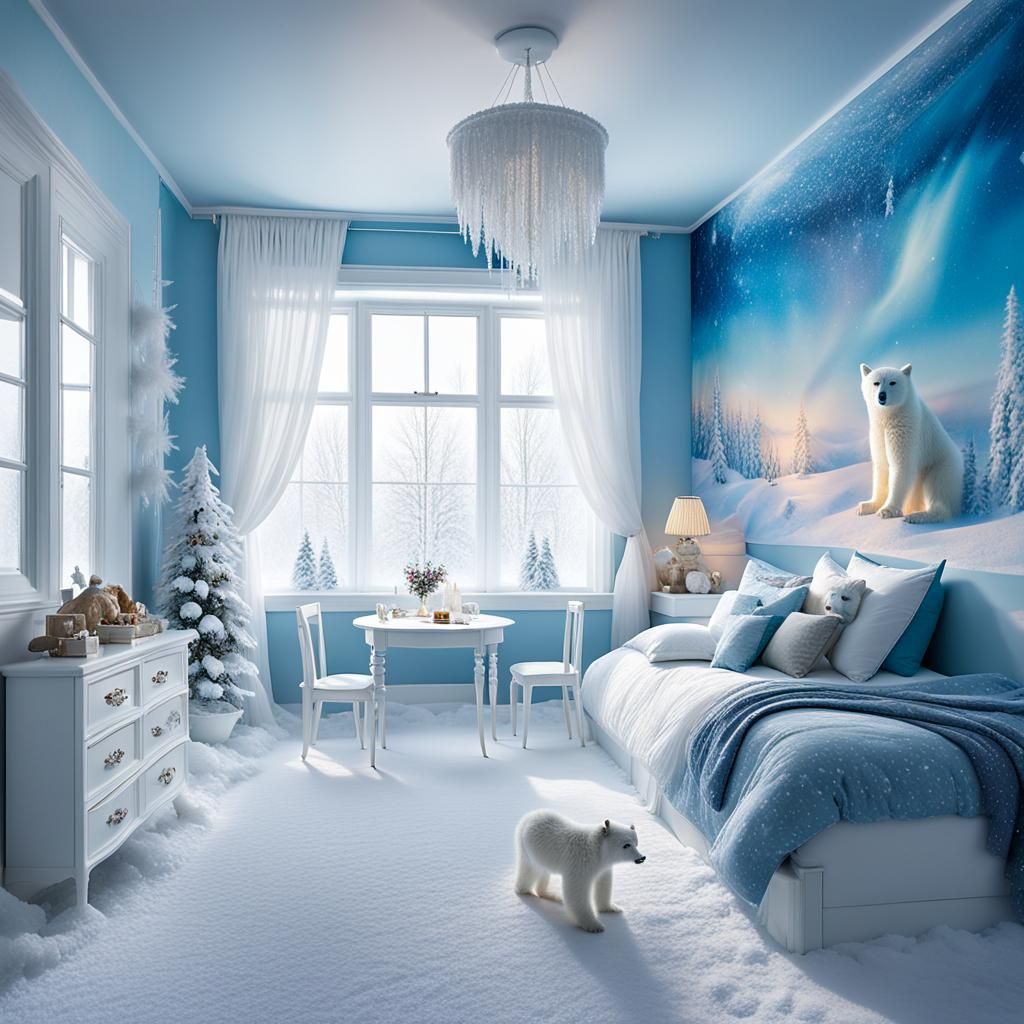 Frozen Winter Wonderland Scene in Soft, Ethereal Light