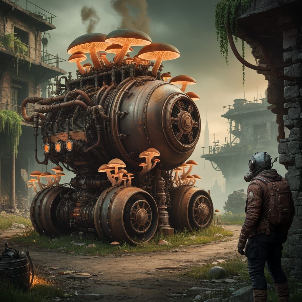 Dieselpunk Post-Apocalyptic Wasteland Machine