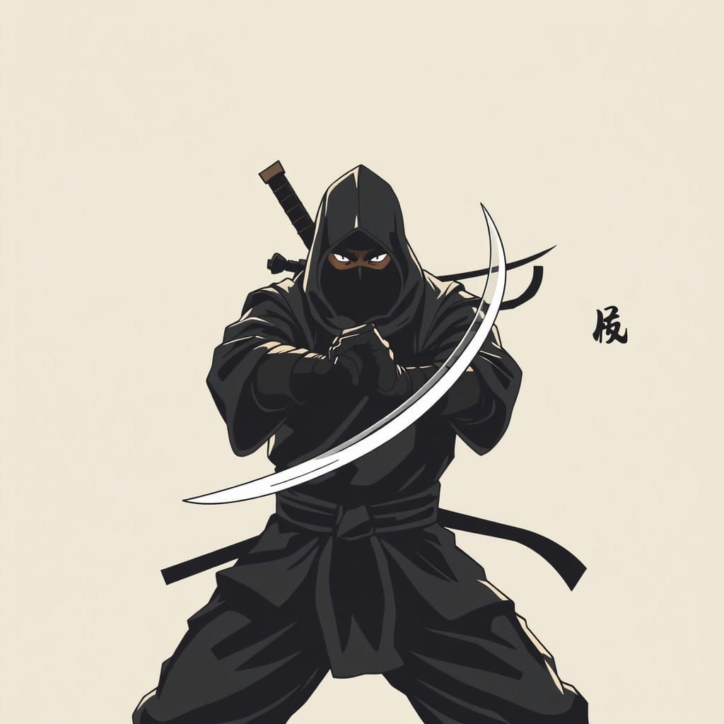 Cyberpunk Ninja Warrior in Stealth Mode