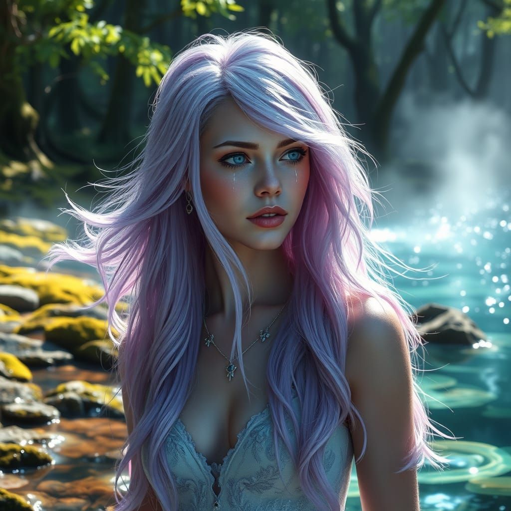 Lythera Vaelthar at Crystal Lake in Lost Unicorn Sanctuary