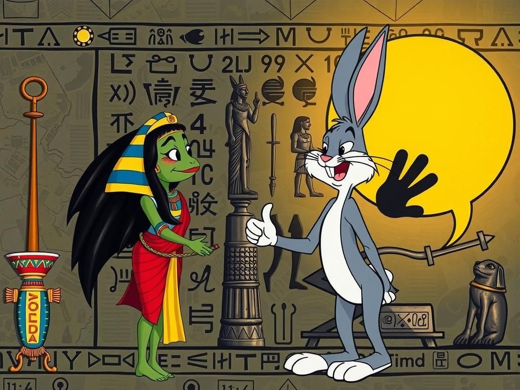 Bugs Bunny in Ancient Egyptian Hieroglyphics