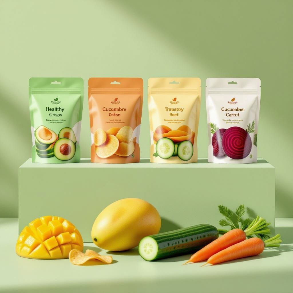 Healthy Vegetable Crisps Ad in Minimalist Style