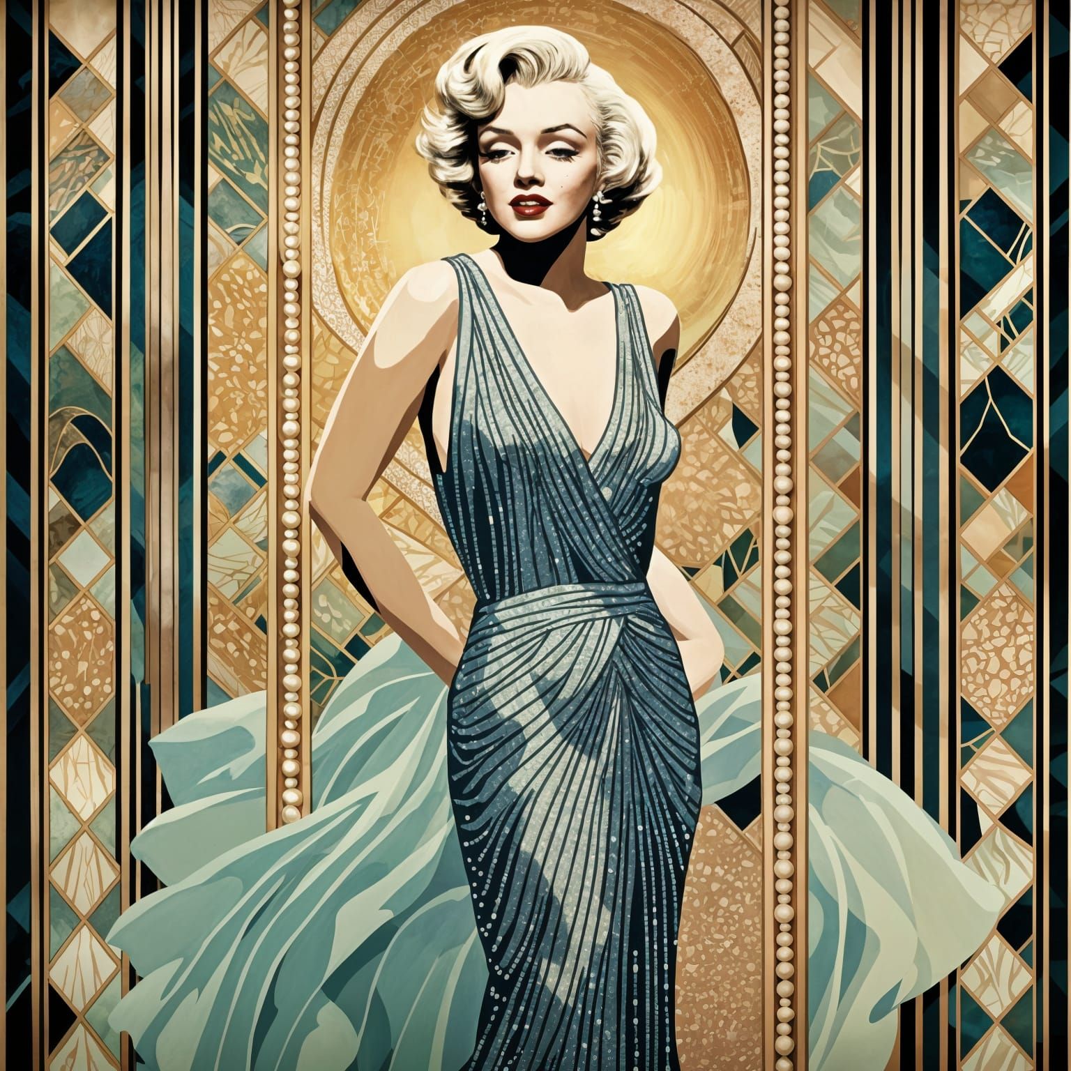 Art Deco Marilyn Monroe Poster in Acrylic