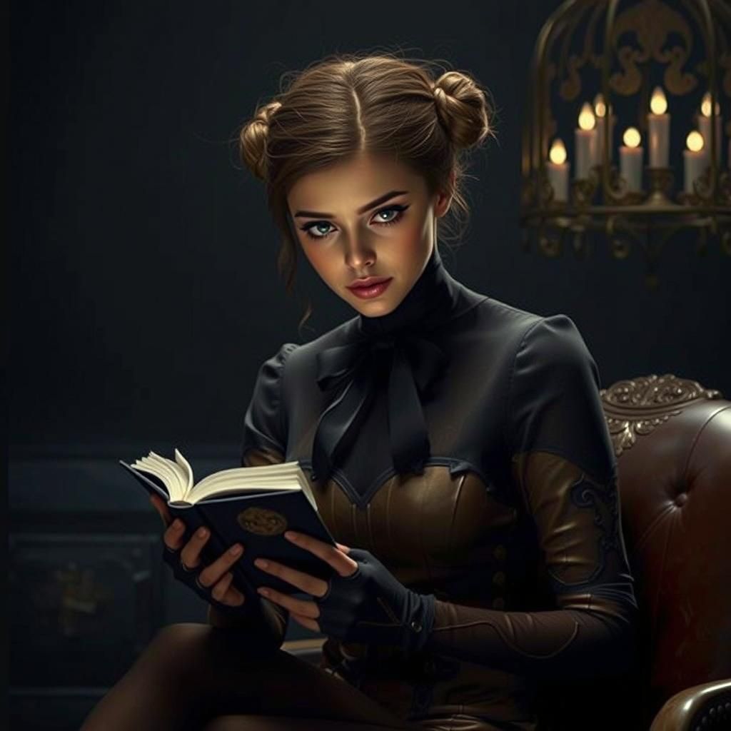 Beautiful Woman Reading a Book in Cinematic Lighting