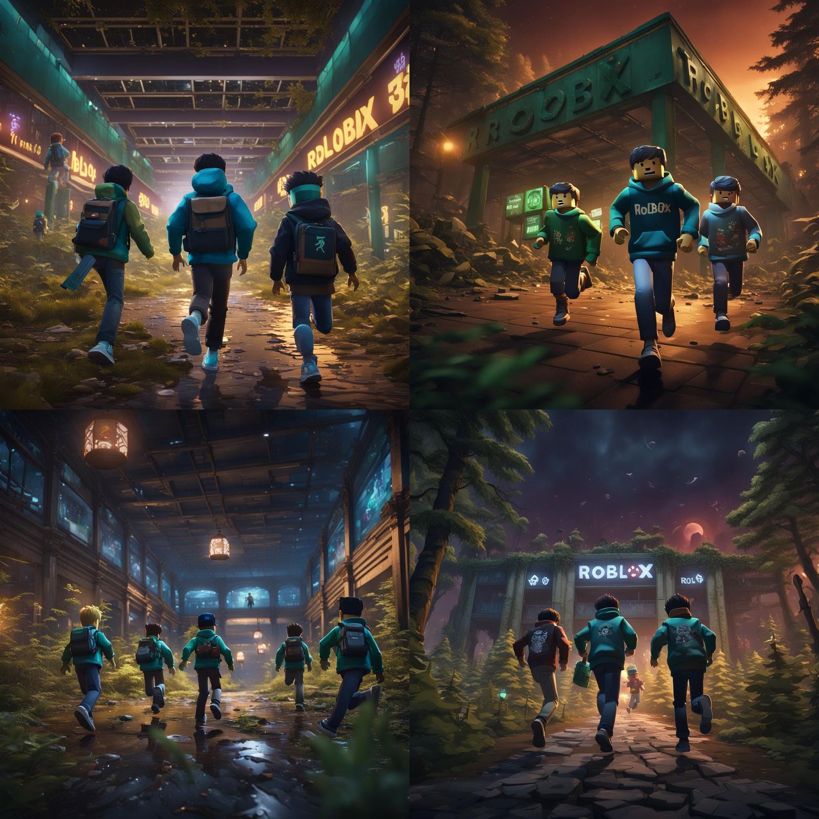 Roblox Boys Escape Abandoned Mall: Fantasy Art