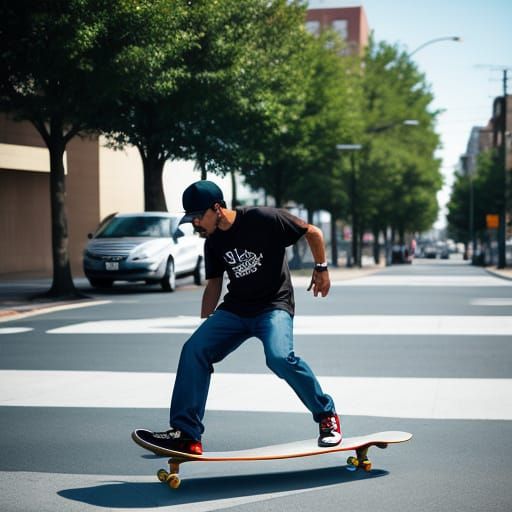 Cool Dog Riding a Skateboard