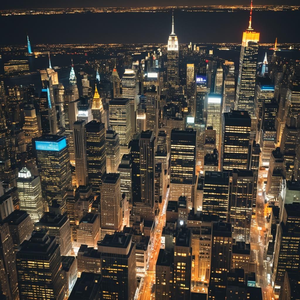 New York Cityscape at Night: Urban Landscape Photography