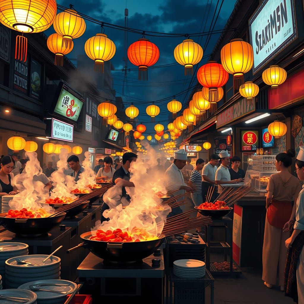 Asian Street Food Wonderland🍜✨