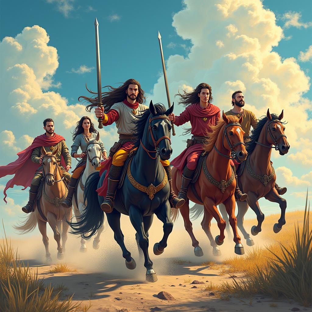 Fantasy Warriors Charge into Battle: Comic Book Style