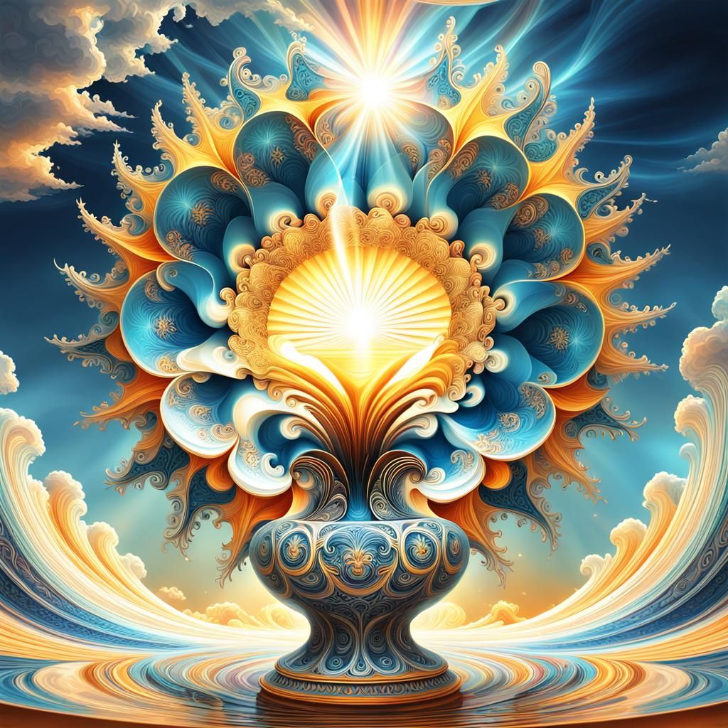 Celestial Vase in Vibrant Cosmic Colors